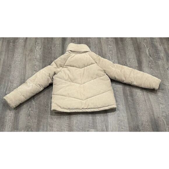 Sebby Corduroy Stone Cream/Tan Puffer Coat jacket Sz Small SEE PICS FOR DEFECTS - Picture 4 of 16